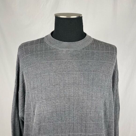 Pronto-Uomo Silk Cotton Checkered Knit Sweater - Men’s 2X - Picture 4 of 7
